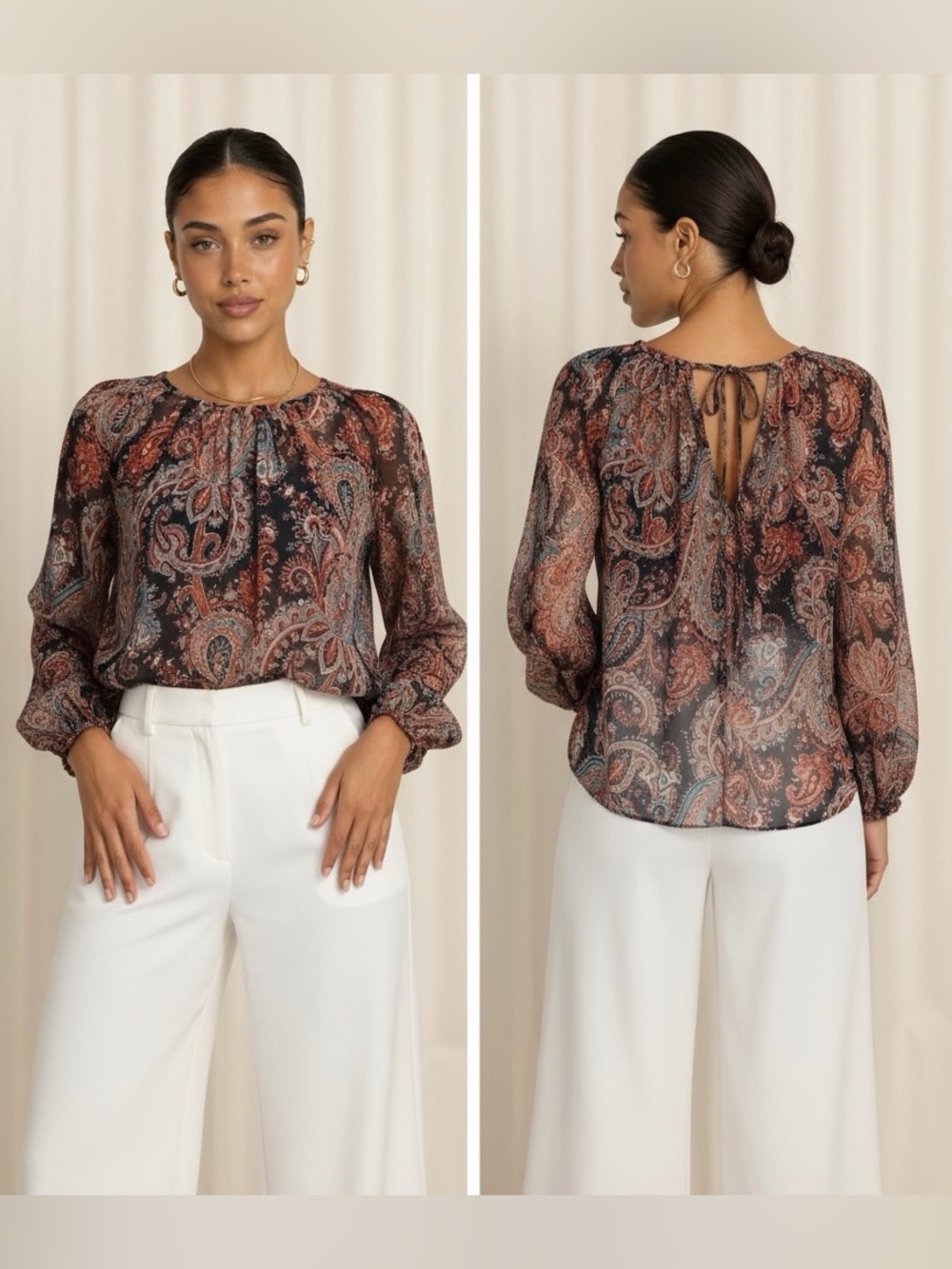 Olivia palmero banana republic silk top size small
